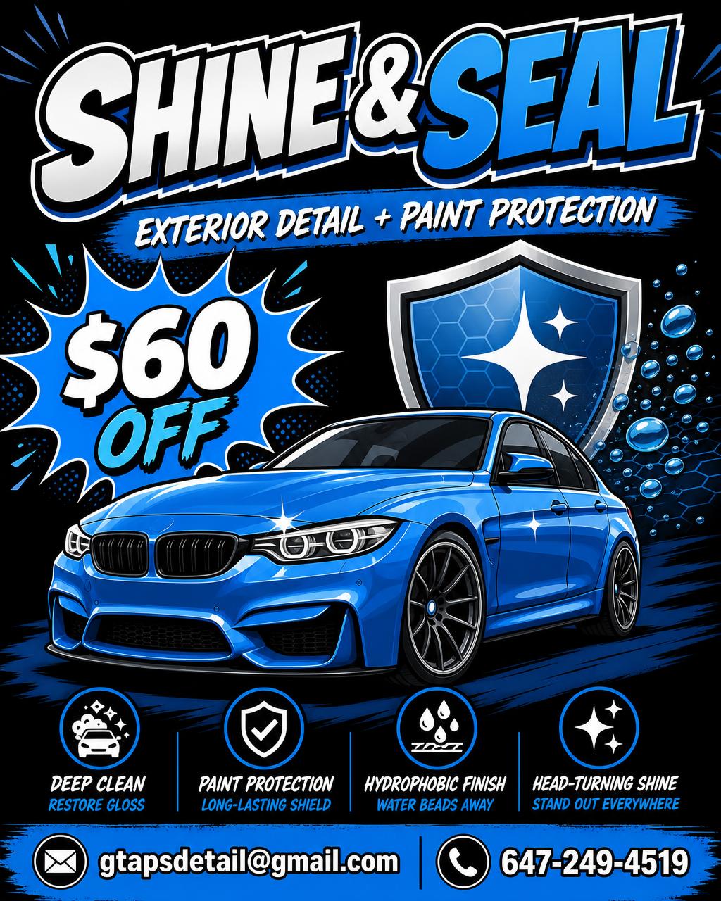 Shine & Seal detailing deal flyer